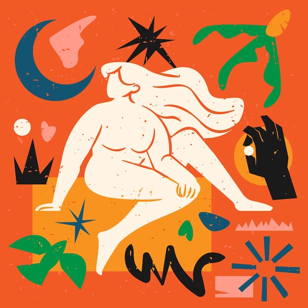 Handgezeichnete Illustration im Matisse-Stil