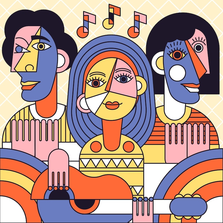 Kostenlose Vektor handgezeichnete illustration im picasso-stil