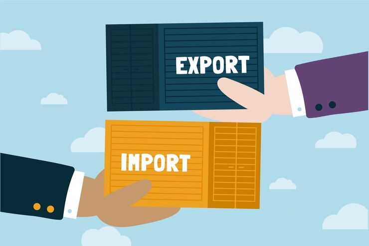 Kostenlose Vektor handgezeichnete import- und exportillustration
