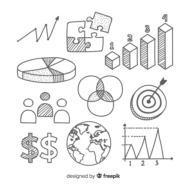 Kostenloser Vektor handgezeichnete infographik elementsammlung