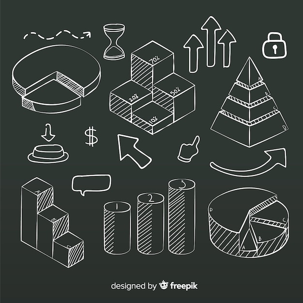 Handgezeichnete Infographik Elementsammlung