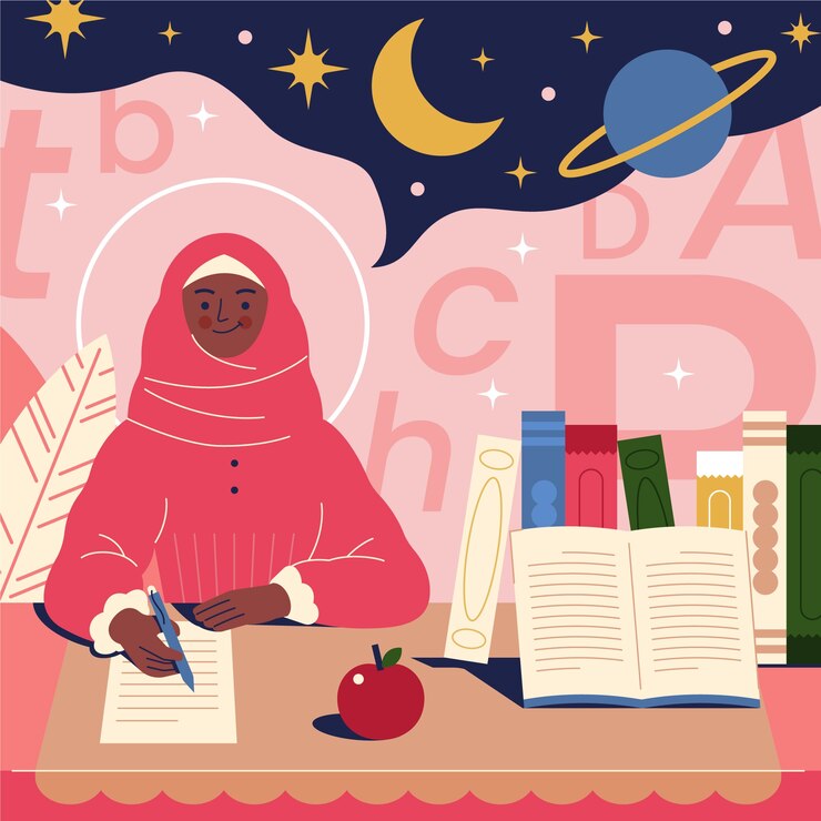 Kostenlose Vektor handgezeichnete iranische frauenillustration