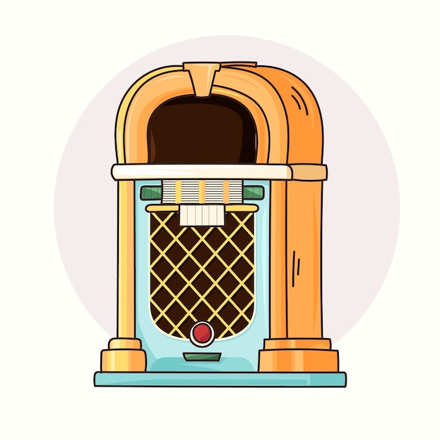 Handgezeichnete jukebox-illustration