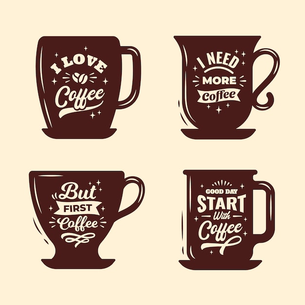 Handgezeichnete Kaffeetasse-Silhouette