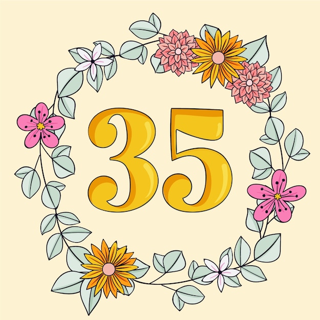 Handgezeichnete Karte zum 35. Jahrestag