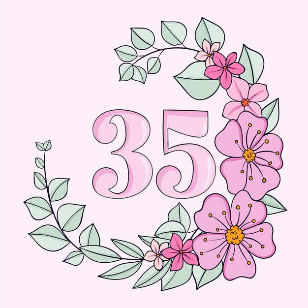 Handgezeichnete Karte zum 35. Jahrestag