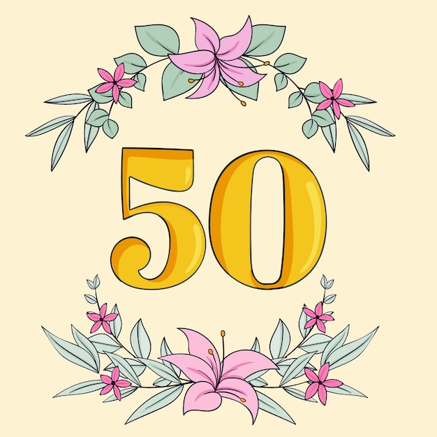 Handgezeichnete Karte zum 50. Jahrestag