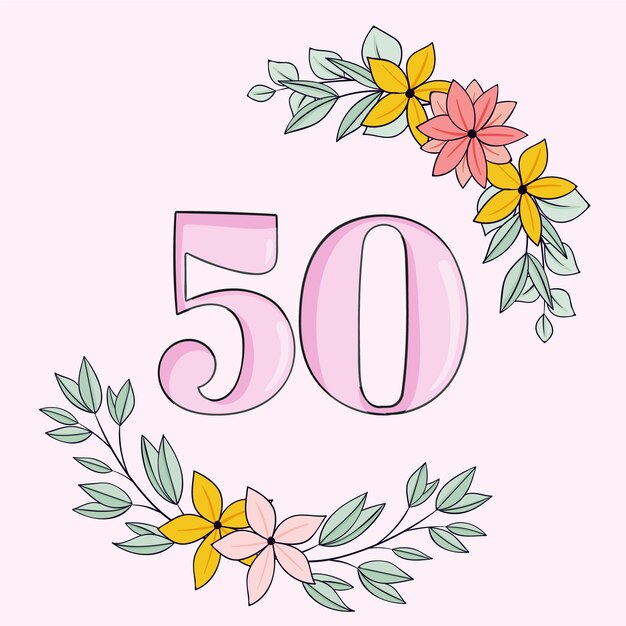 Handgezeichnete Karte zum 50. Jahrestag