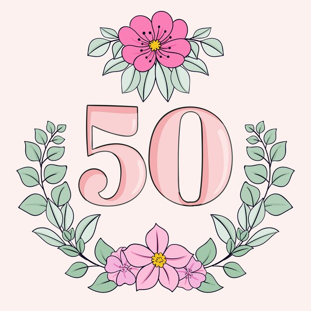 Handgezeichnete Karte zum 50. Jahrestag