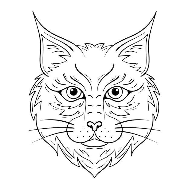 Handgezeichnete Katzenumrissillustration