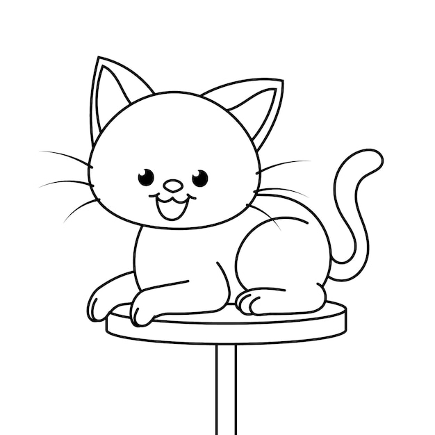 Handgezeichnete Katzenumrissillustration