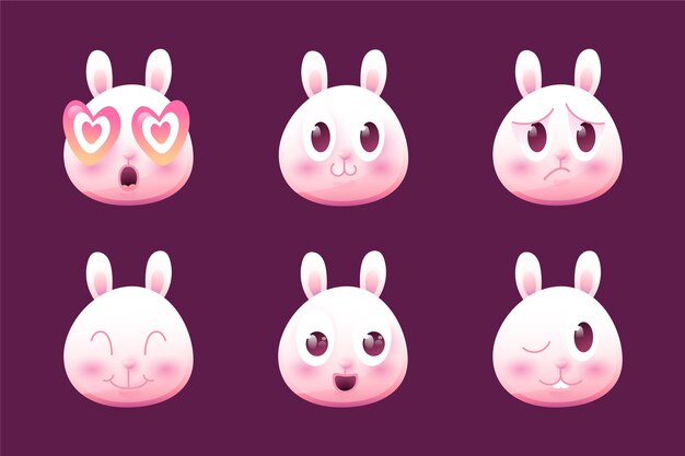 Handgezeichnete Kawaii-Gesichtssammlung