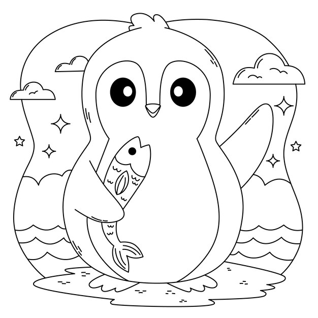 Handgezeichnete Kawaii-Illustration