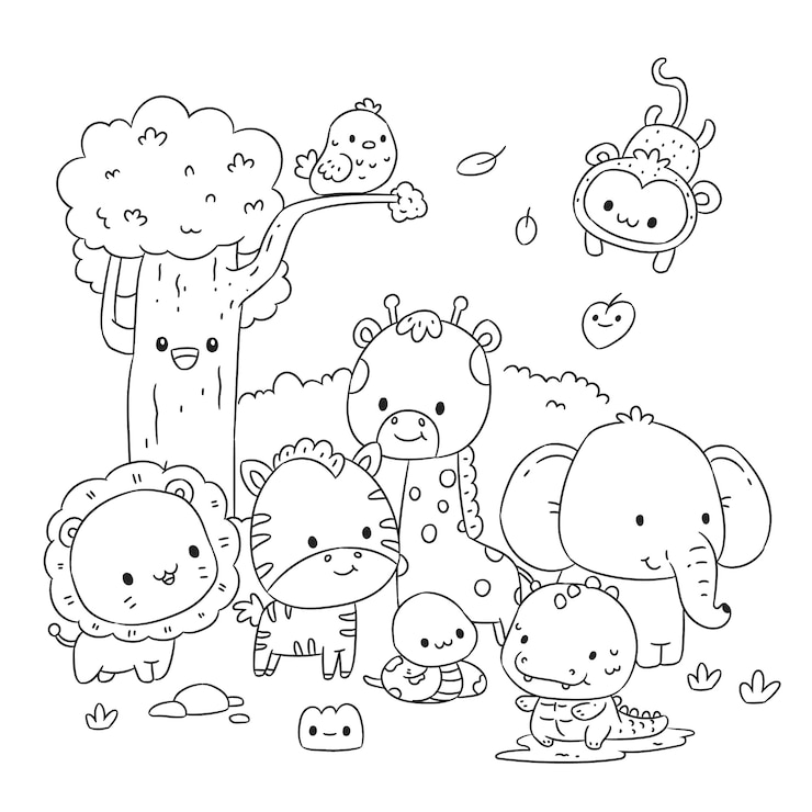 Kostenlose Vektor handgezeichnete kawaii-illustration