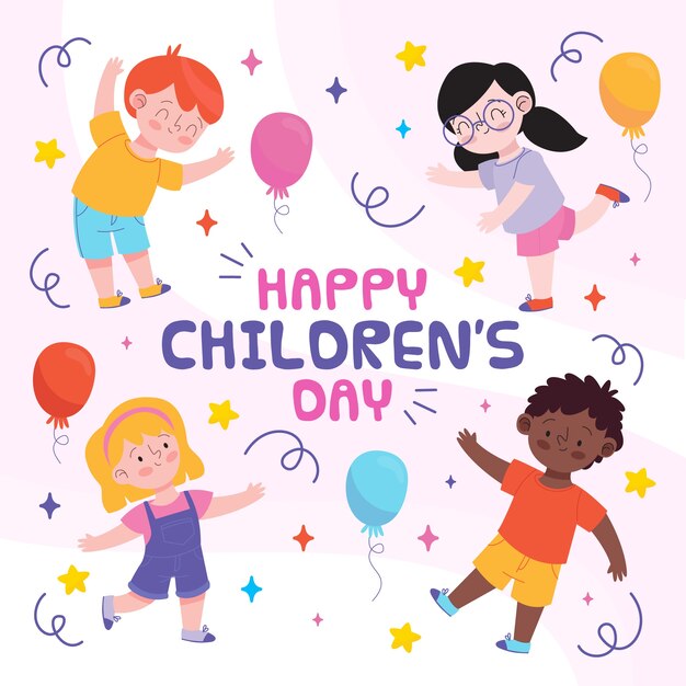 Handgezeichnete Kinder Tag cellebration