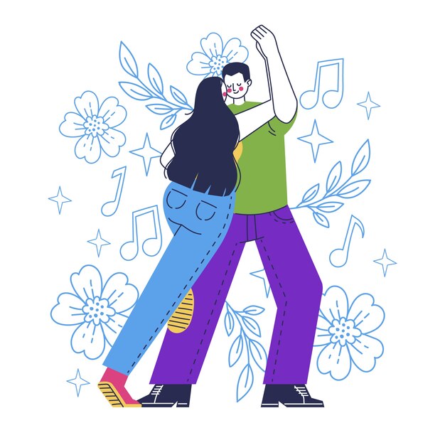 Handgezeichnete kizomba-illustration