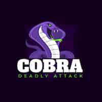 Kostenloser Vektor handgezeichnete kobra-logo-vorlage