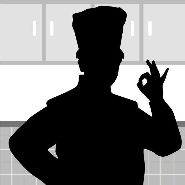 Handgezeichnete Kochsilhouette