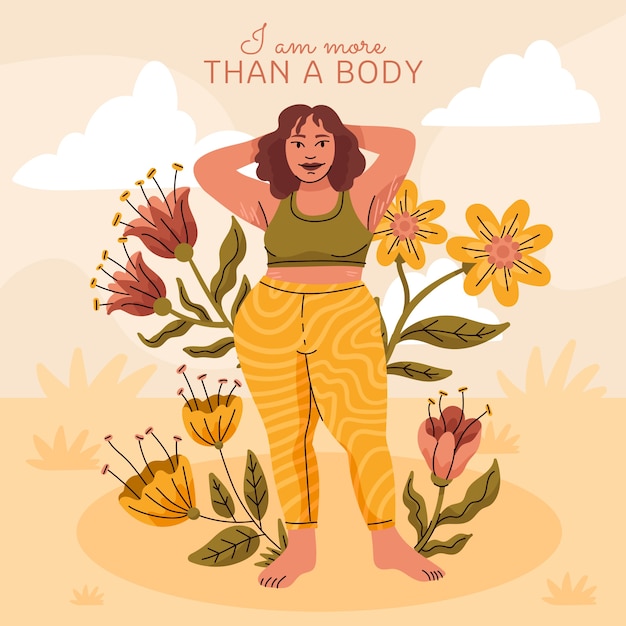 Handgezeichnete körperpositive Illustration