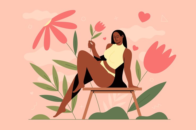 Handgezeichnete körperpositive Illustration