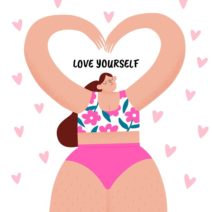 Handgezeichnete körperpositive Illustration