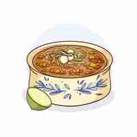 Kostenloser Vektor handgezeichnete köstliche pozole-illustration