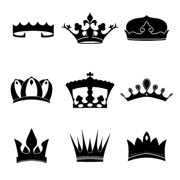 Handgezeichnete kronensilhouette