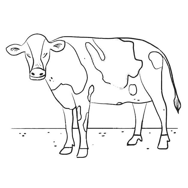 Handgezeichnete Kuhumrissillustration