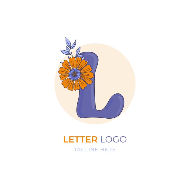 Handgezeichnete L-Logo-Vorlage