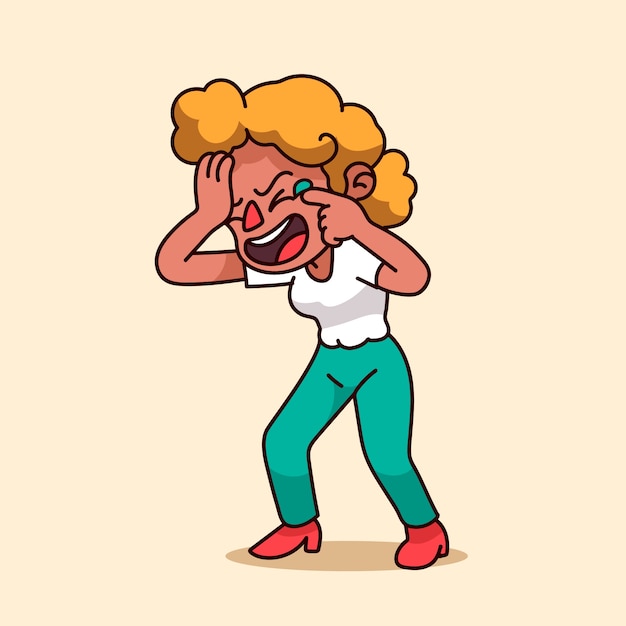 Handgezeichnete lachende Cartoon-Illustration