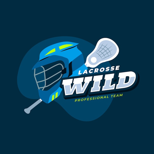 Kostenloser Vektor handgezeichnete lacrosse-logo-vorlage