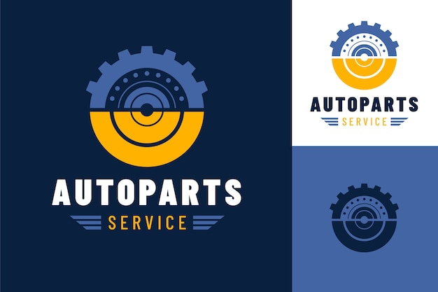 Kostenloser Vektor handgezeichnete logo-vorlage für autoteile