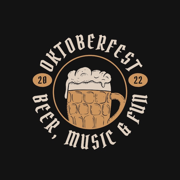 Kostenloser Vektor handgezeichnete logo-vorlage für das oktoberfest