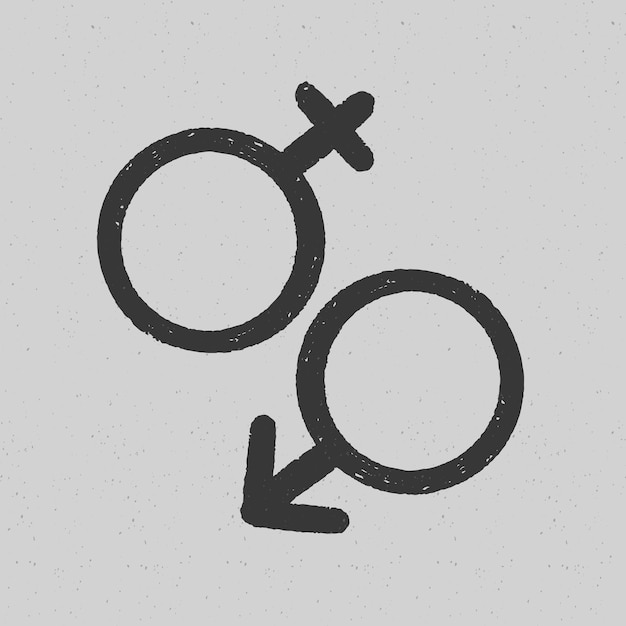 Kostenloser Vektor handgezeichnete männliche weibliche symbole