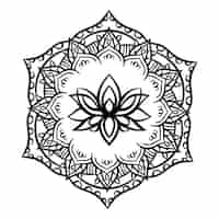 Kostenloser Vektor handgezeichnete mandala-lotusblumenzeichnung
