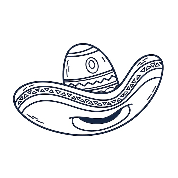 Handgezeichnete mariachi-hutillustration