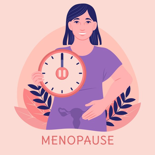 Handgezeichnete Menopause-Illustration im flachen Design