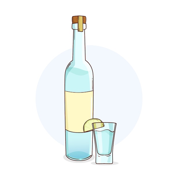 Handgezeichnete mezcal-illustration