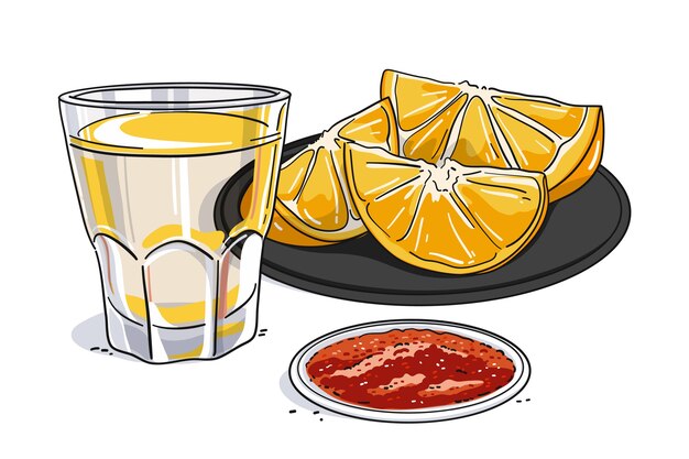 Handgezeichnete Mezcal-Illustration