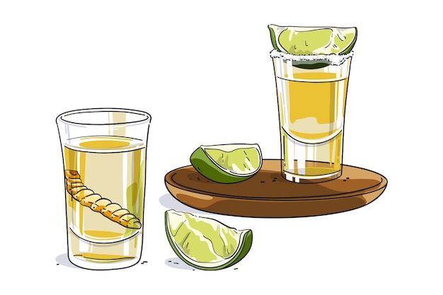 Handgezeichnete mezcal-illustration