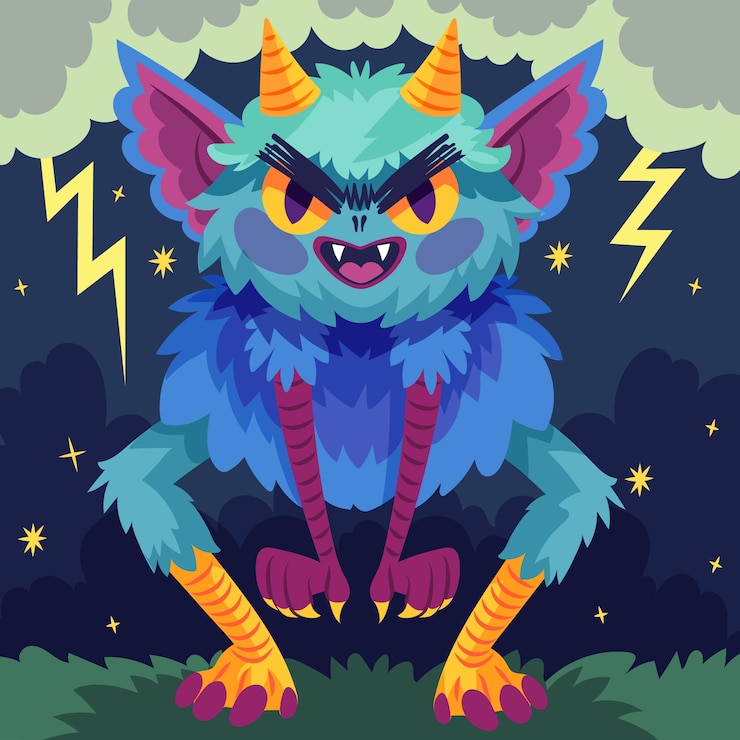 Kostenlose Vektor handgezeichnete monster-illustration