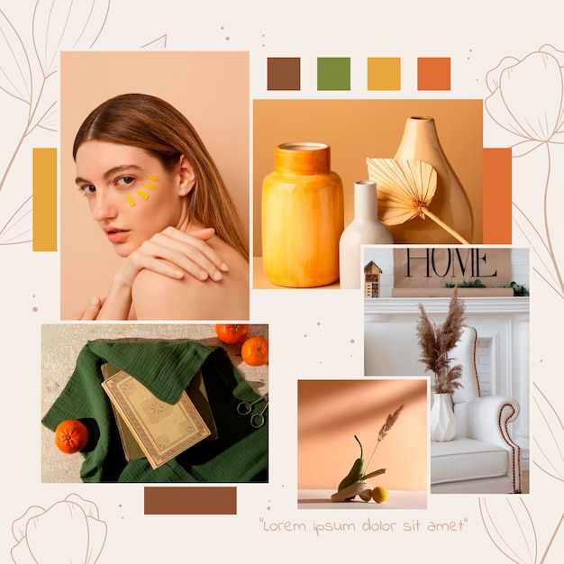 Handgezeichnete Moodboard-Vorlage
