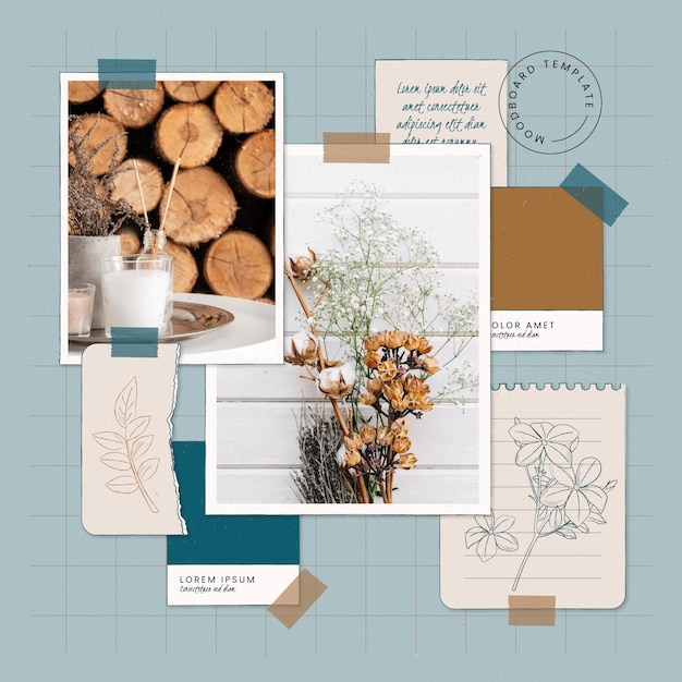 Handgezeichnete Moodboard-Vorlage