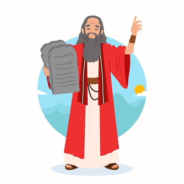 Handgezeichnete moses-illustration