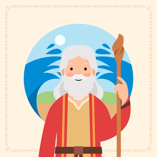 Handgezeichnete moses-illustration