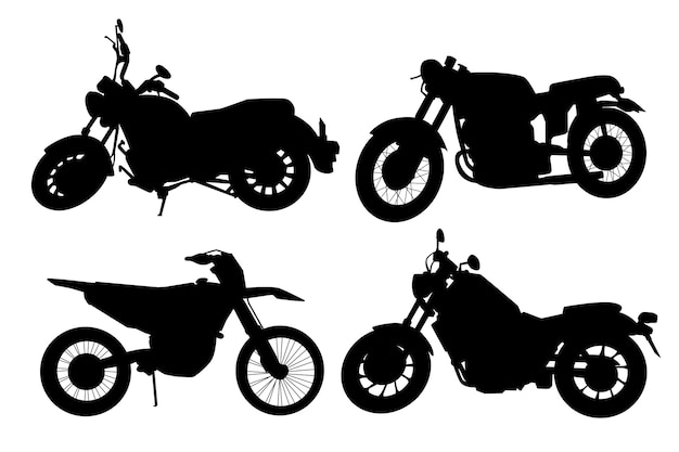 Handgezeichnete motorradsilhouette