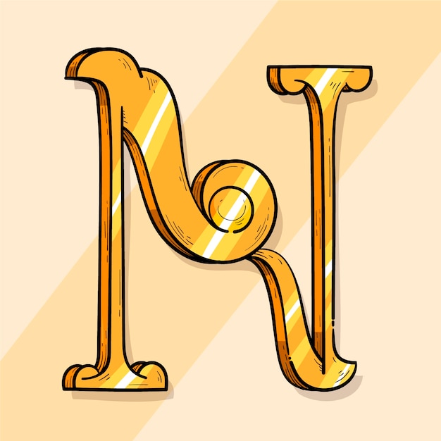 Handgezeichnete n-Logo-Vorlage