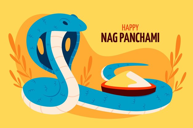 Handgezeichnete Nag Panchami Illustrationami