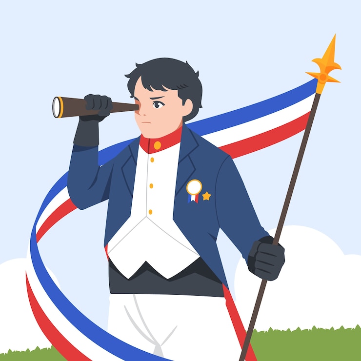 Kostenlose Vektor handgezeichnete napoleon-illustration