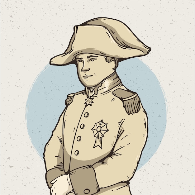 Kostenloser Vektor handgezeichnete napoleon-illustration